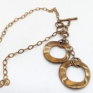 Gilded sterling silver necklace 8 inch chain pendant